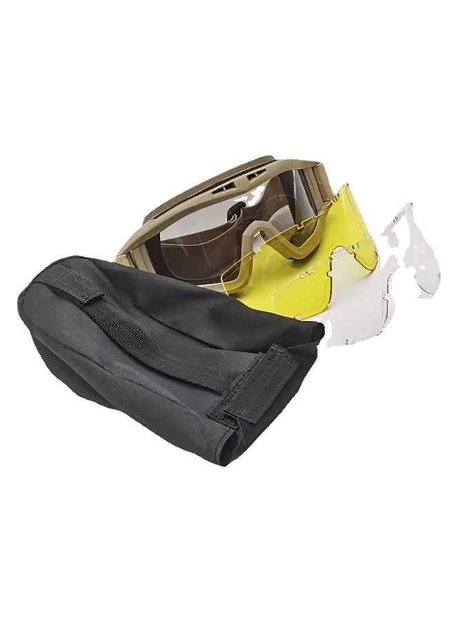 Thoraya - Desert Locust Goggles Anti Shock Army Fan Goggles Outdoor Special Soldier Glasses Equipment Black Frame - Image 1