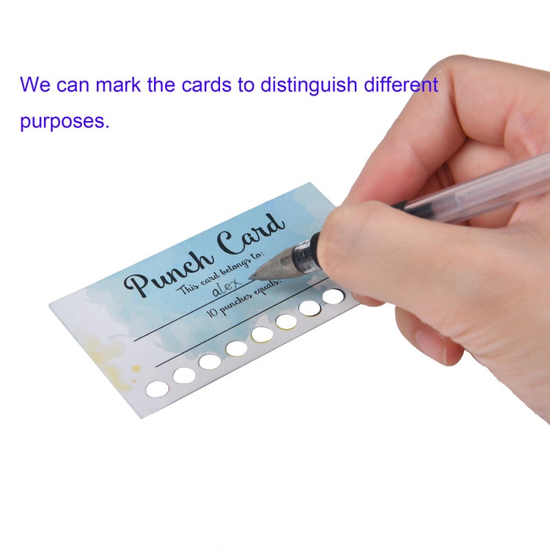 Jsehchya 120 PCS Behavior Reward Punch cards for Kids,suit for Classroom Student Awards Loyalty,Reward Customer Business Incentive Loyalty (water color) - Image 5