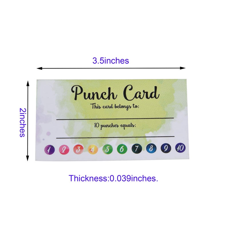 Jsehchya 120 PCS Behavior Reward Punch cards for Kids,suit for Classroom Student Awards Loyalty,Reward Customer Business Incentive Loyalty (water color) - Image 2