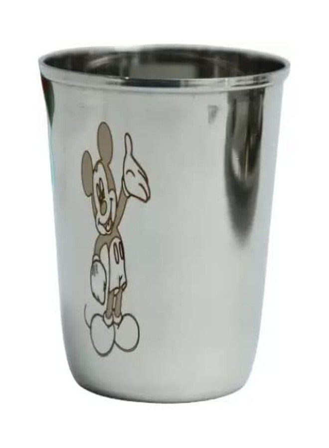 PMO Special Designed Micky Mouse Thali Stainless Steel Set with Touch of Brass - for Kids Gift - Image 4