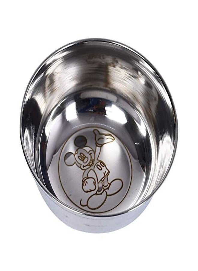 PMO Special Designed Micky Mouse Thali Stainless Steel Set with Touch of Brass - for Kids Gift - Image 2