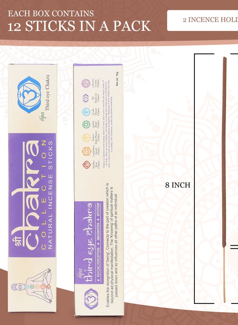 OPIUM Seven Beautiful Fragrance Incense Sticks Solar Plexus, Root, Sacral, Heart, Throat, Third Eye, Crown Chakra For Meditation, Worship, Yoga, Stress Relief 100Percent Natural Non Toxic Pack Of 7, 12 Sticks - Image 1