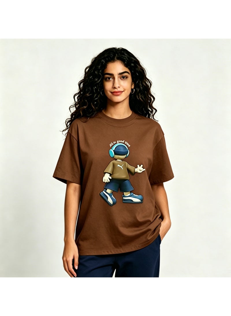 Puma "All in Good Time" 3D Cartoon Character Cotton  T-Shirt-XXL - Image 2