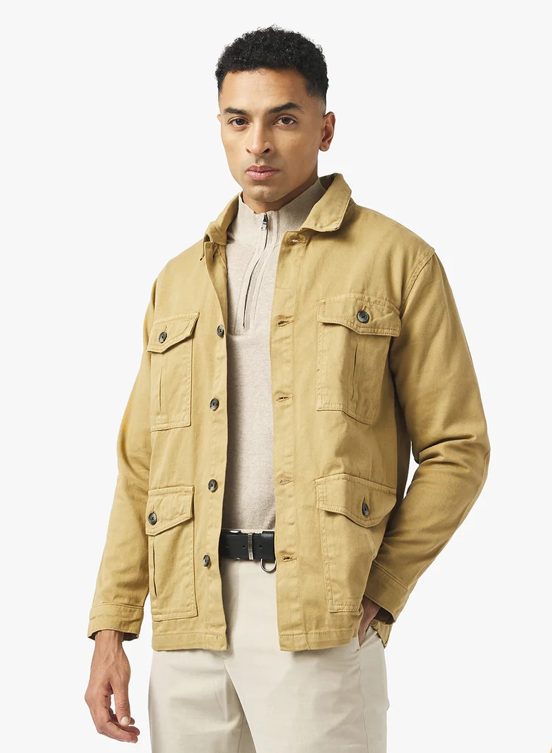 BRAVE SOUL Twill Button Through Shacket
