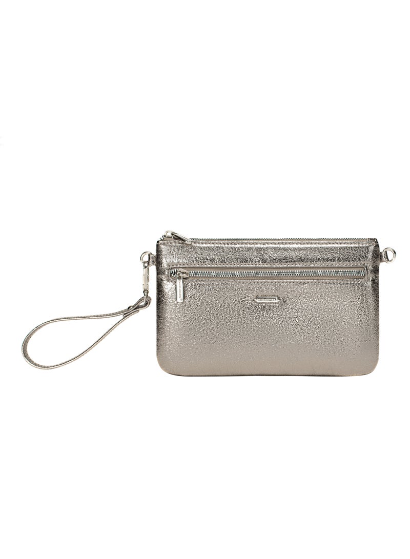 David Jones David Jones Women’s Shoulder Bags for Women Handbags Lightweight Bag, Long Handle, Crossbody Shoulder Totes Stylish For Work, School & College Color SILVER 