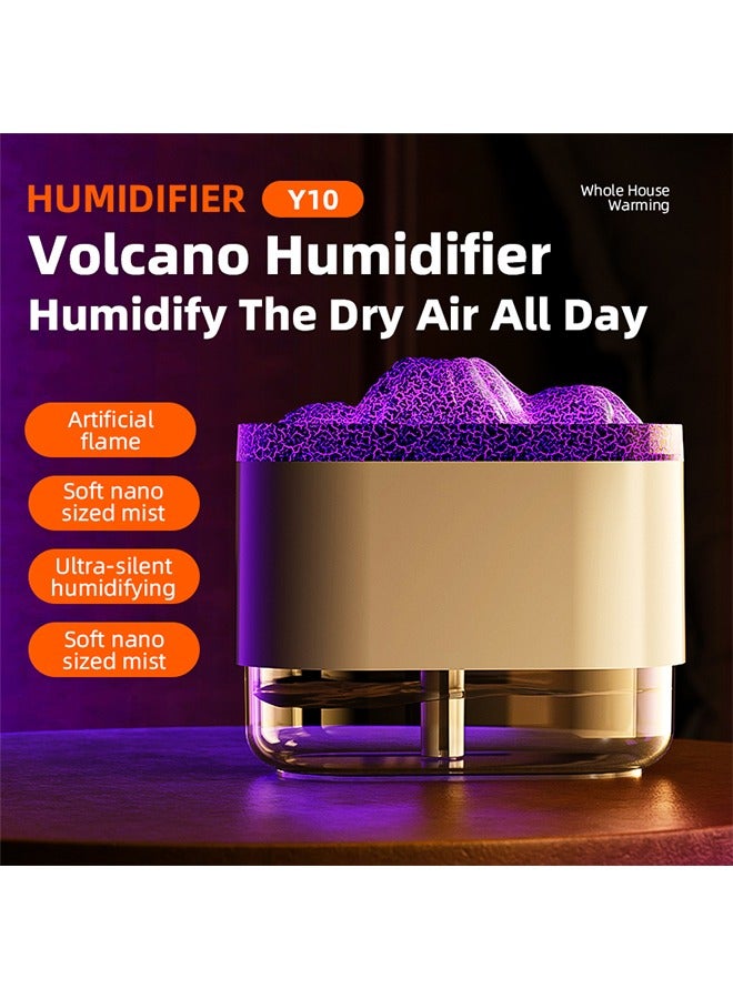 Portable Humidifiers For Bedroom 300ml Cool Mist Humidifiers And Oil Diffuser,Quiet Rapid Humidifiers,Mini USB Air Scent Small Humidifier With 7-Led Color Changing (White-Volcano) - Image 1