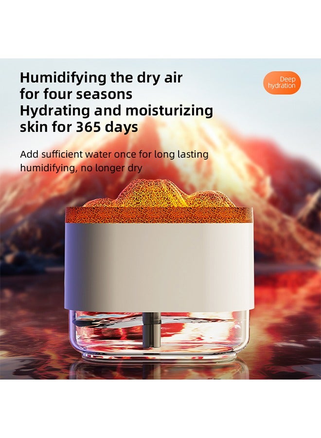 Portable Humidifiers For Bedroom 300ml Cool Mist Humidifiers And Oil Diffuser,Quiet Rapid Humidifiers,Mini USB Air Scent Small Humidifier With 7-Led Color Changing (White-Volcano) - Image 4