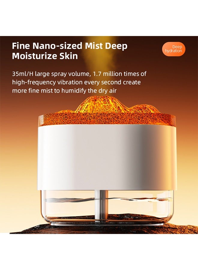 Portable Humidifiers For Bedroom 300ml Cool Mist Humidifiers And Oil Diffuser,Quiet Rapid Humidifiers,Mini USB Air Scent Small Humidifier With 7-Led Color Changing (White-Volcano) - Image 5