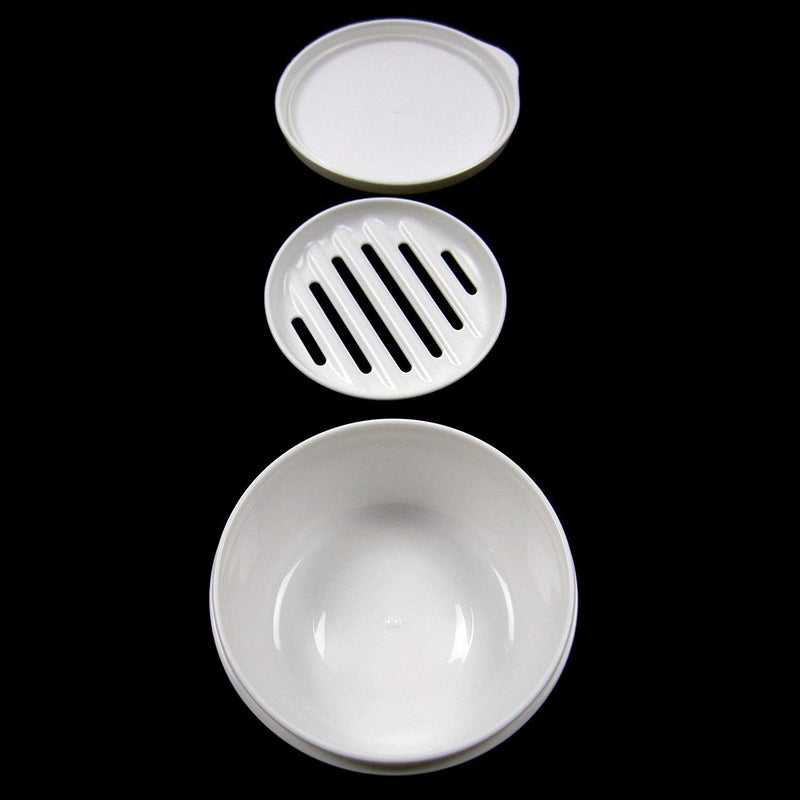 Inomata Portable Round Soap Case Airtight Container Soap Tray Traveling Accessory White