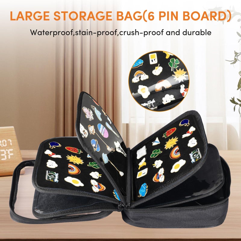 DAOLONG Pin Books for Collectors, Enamel Pin Display Pages Pin Carrying Case, 6 Pages Travel Brooch Pins Display Bag with Protective Film, Handles - Image 4