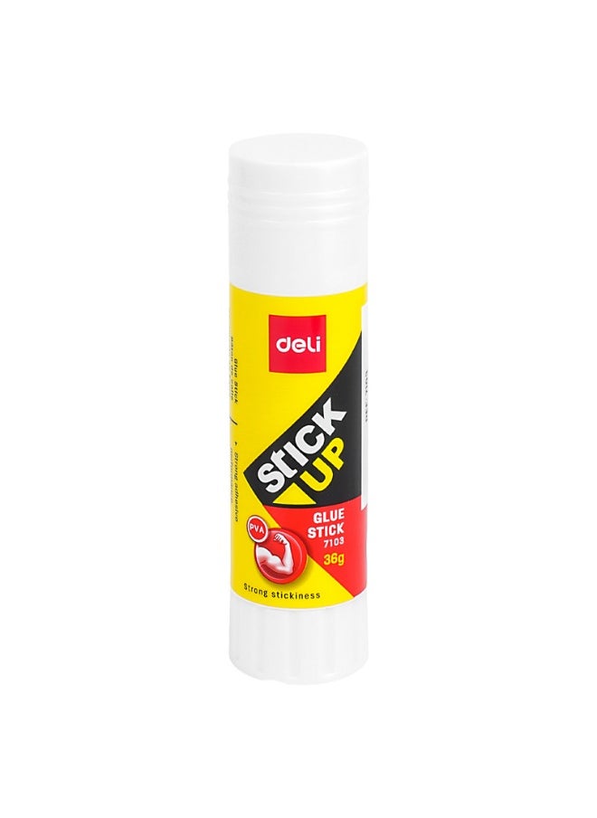 Deli Deli E7103 STICK UP PVA Glue Stick 36g – White Glue, Yellow Barrel, 1PC – Jumbo Size for Heavy-Duty Crafting & Office Use  - Image 3