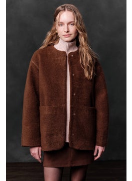 Manuka Pocket Cashmere Coat Chocolate  - Image 1