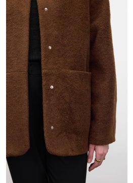 Manuka Pocket Cashmere Coat Chocolate  - Image 4