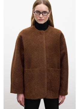 Manuka Pocket Cashmere Coat Chocolate  - Image 5