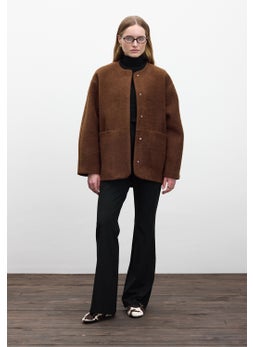 Manuka Pocket Cashmere Coat Chocolate  - Image 2