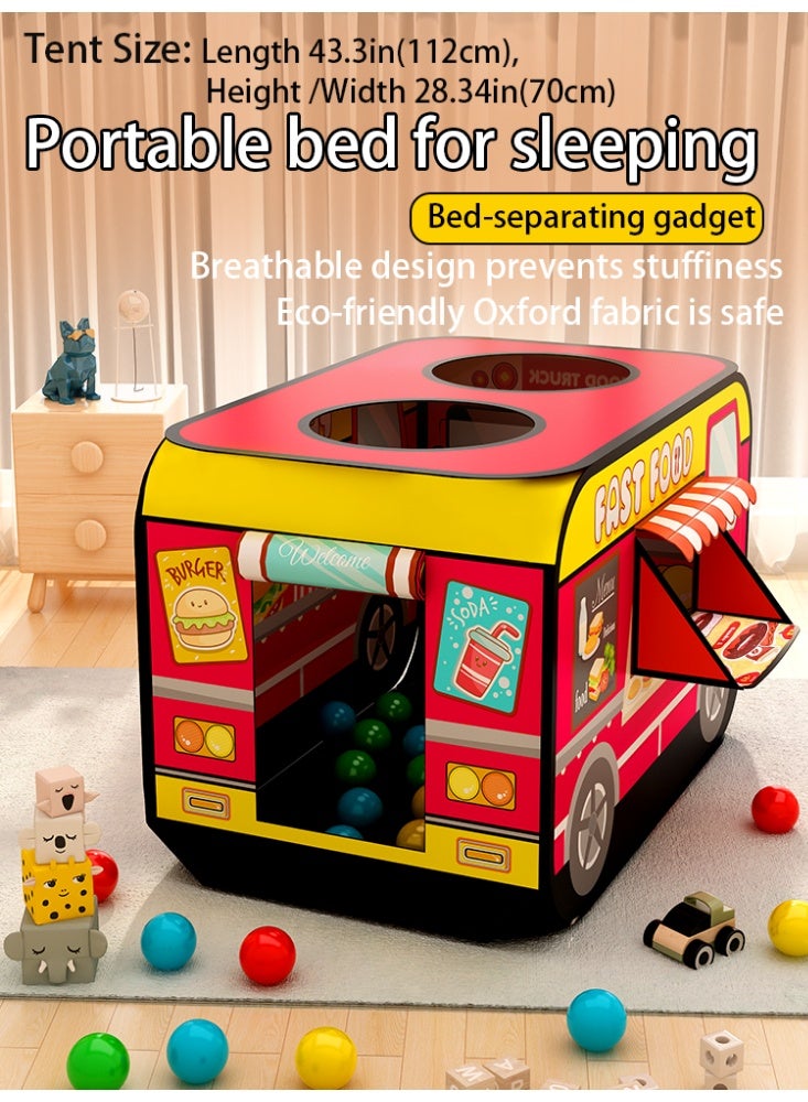 Red Bus Kids Tent with Carry Bag Pop Up Indoor Play Tent for Kids Indoor Playhouse with 2 Openings Flat-Folding Kids Play Tent for Compact Storage，Kids tent House Indoor - Image 3