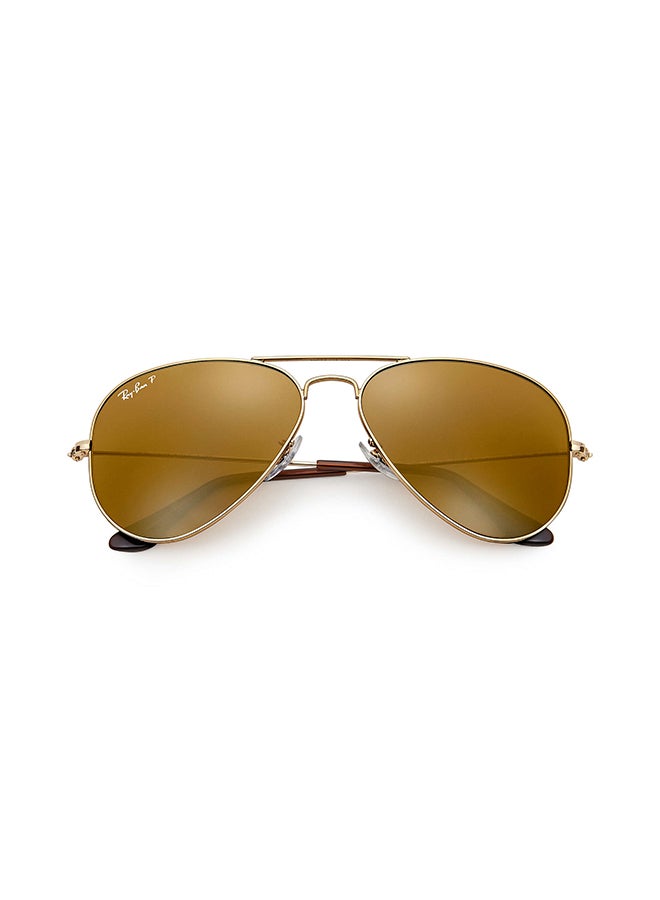 Ray-Ban Unisex Polarized Full Rim Aviator Sunglasses - RB3025-001/57 - Lens Size: 58 mm - Gold - Image 2