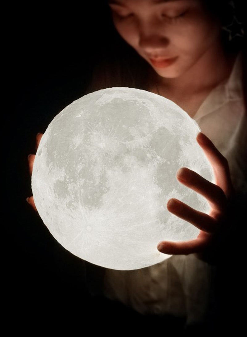 Wmlamz 3D Moon Lamp 16 LED Colors Night Light,with Wooden Stand & Remote Touch Control And USB Rechargeable  - Image 2