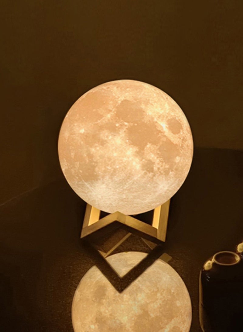 Wmlamz 3D Moon Lamp 16 LED Colors Night Light,with Wooden Stand & Remote Touch Control And USB Rechargeable  - Image 3