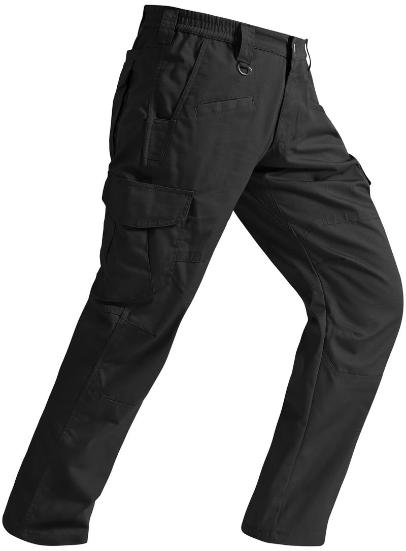 SPOSULEI Cargo Work Pants for Men Ripstop Tactical Pants Lightweight Water Resistant EDC Hiking Carpenter Hunting Pants with Multi Pockets Black 44Wx30L - Image 1
