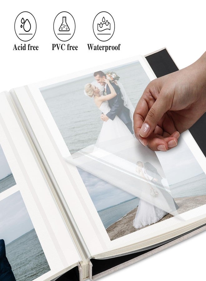 Remowith Self Adhesive Photo Album, Beige Scrapbook Album with DIY 40 Blank Pages, Wedding Photo Album with A Metallic Pen for 4x6 5x7 2x3 Pictures, 10.6"x11" - Image 4