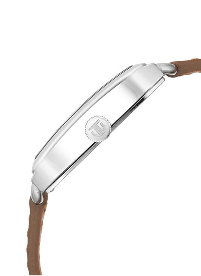 Retro Revive Quartz Analog White Dial Leather Strap For Men 1676Sl02