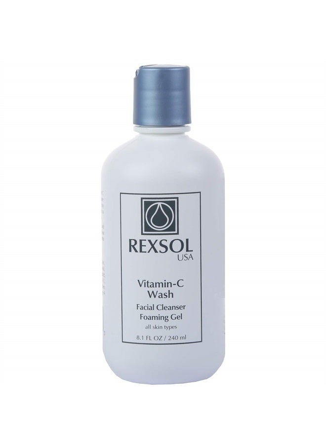 REXSOL Vitamin C Wash Facial Cleanser Foaming Gel | Vitamin C Face Wash - Natural Face Wash & Cleanser For Face | Skin Routine Anti Aging Daily Face Wash For Women With Sensitive Skin | Vit A,E-8.1 OZ - Image 1