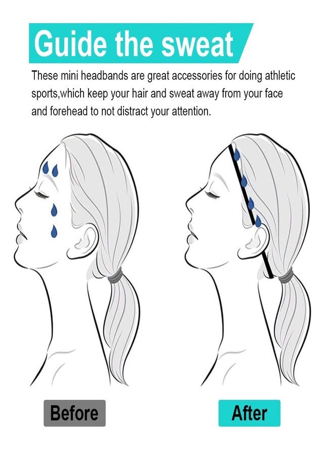 برو بيروس مجموعة بروبيروس® من 6 قطع من عصابات الرأس الرياضية، عصابات رأس رفيعة ماصة للعرق للرجال والنساء، تصميم مطاطي مانع للانزلاق، عصابات رأس أنيقة للرياضة واليوغا والجري، 6 ألوان - Image 4