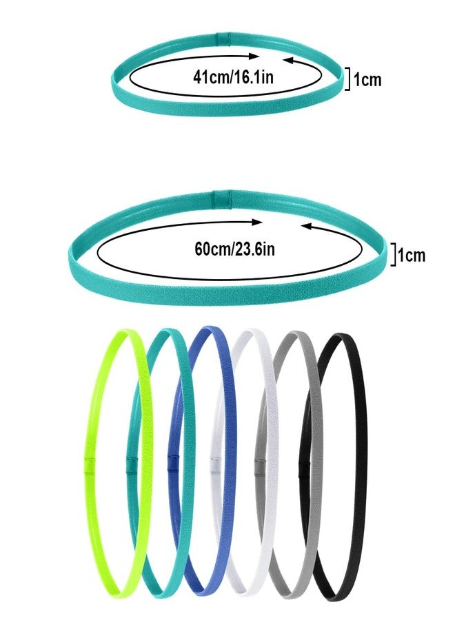برو بيروس مجموعة بروبيروس® من 6 قطع من عصابات الرأس الرياضية، عصابات رأس رفيعة ماصة للعرق للرجال والنساء، تصميم مطاطي مانع للانزلاق، عصابات رأس أنيقة للرياضة واليوغا والجري، 6 ألوان - Image 3