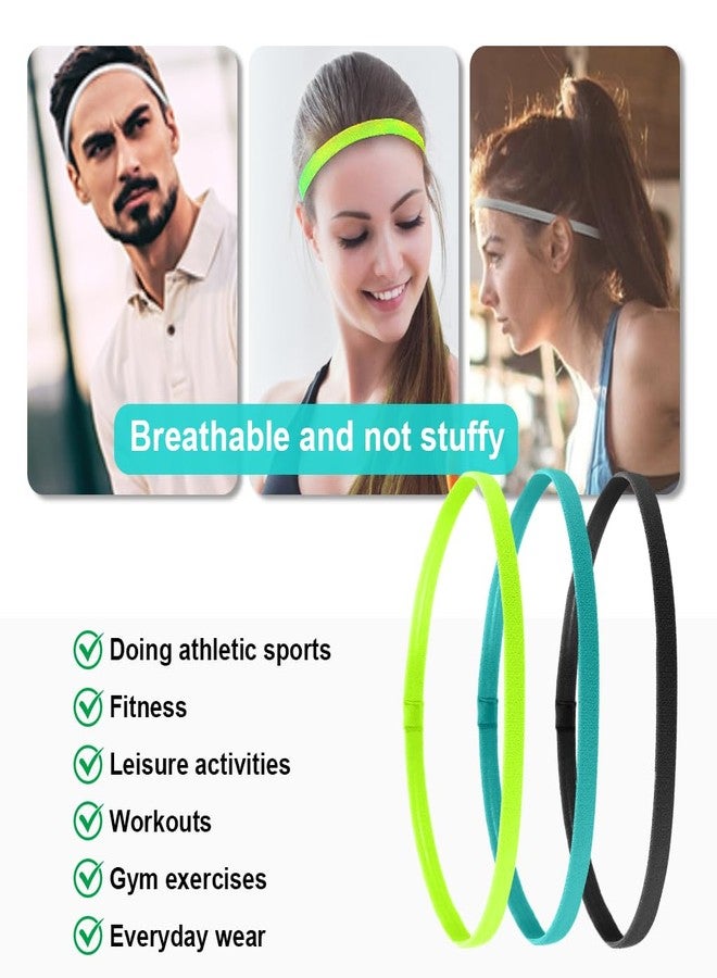 برو بيروس مجموعة بروبيروس® من 6 قطع من عصابات الرأس الرياضية، عصابات رأس رفيعة ماصة للعرق للرجال والنساء، تصميم مطاطي مانع للانزلاق، عصابات رأس أنيقة للرياضة واليوغا والجري، 6 ألوان - Image 2