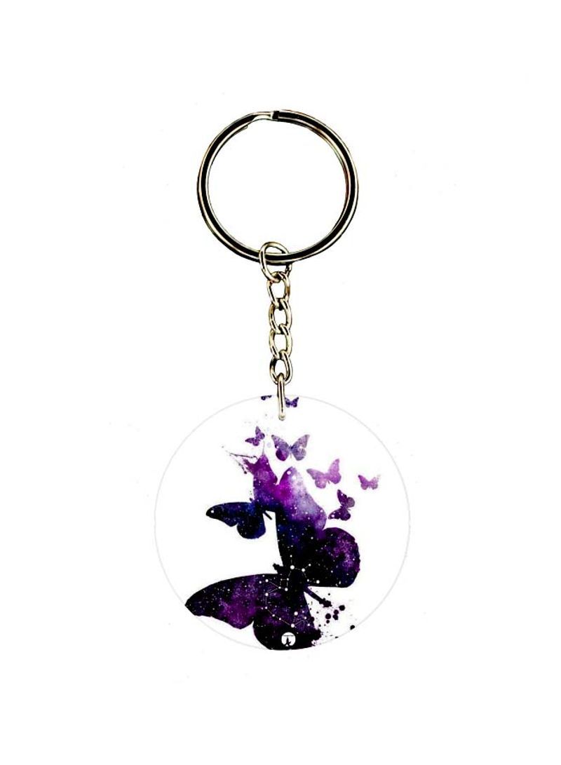 RKN Butterfly Printed Double Sided Keychain