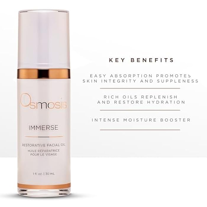 OSMOSIS IMMERSE Restorative Hydrating Facial Oil with Emu and Raspberry Seed Oil, and Calendula Flower, 1 fl oz - Image 3
