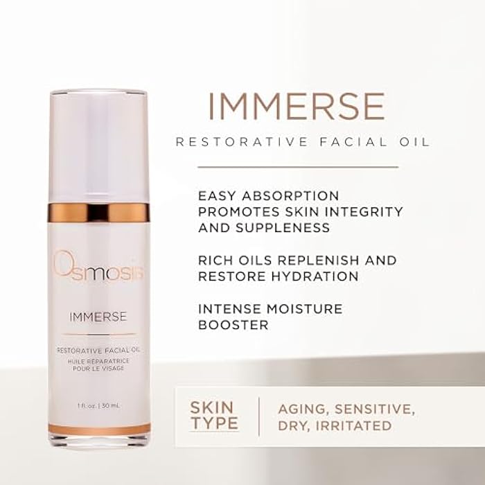 OSMOSIS IMMERSE Restorative Hydrating Facial Oil with Emu and Raspberry Seed Oil, and Calendula Flower, 1 fl oz - Image 2