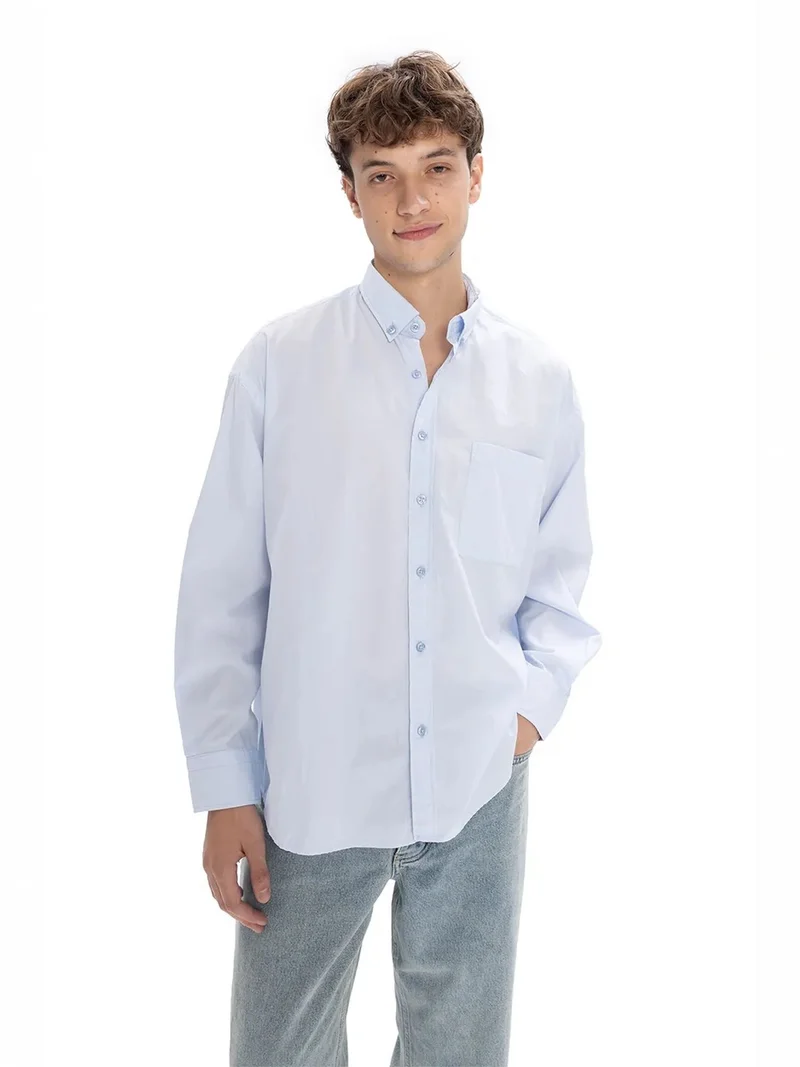 GIESTO Regular Fit Button Collar Pocket Shirt