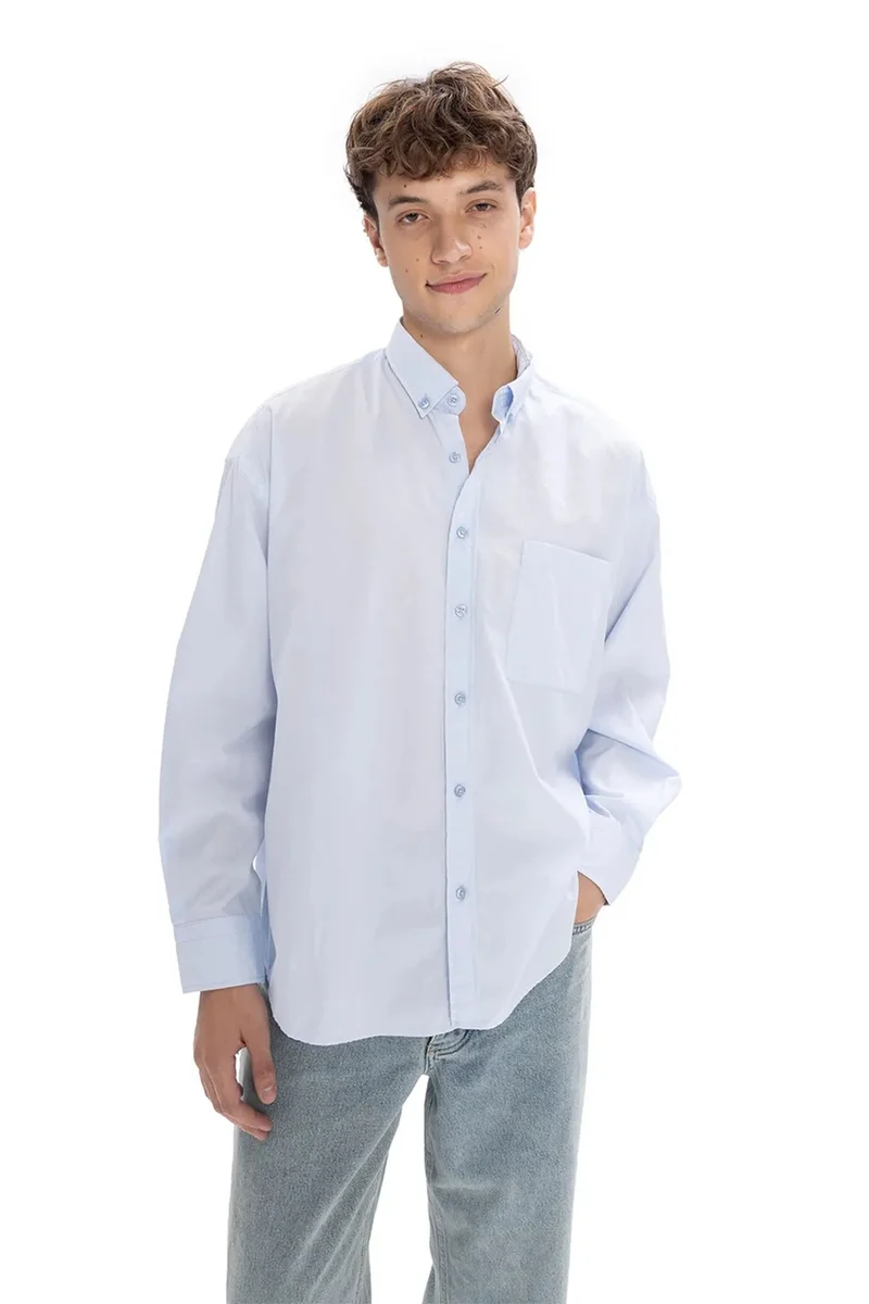 GIESTO Regular Fit Button Collar Pocket Shirt