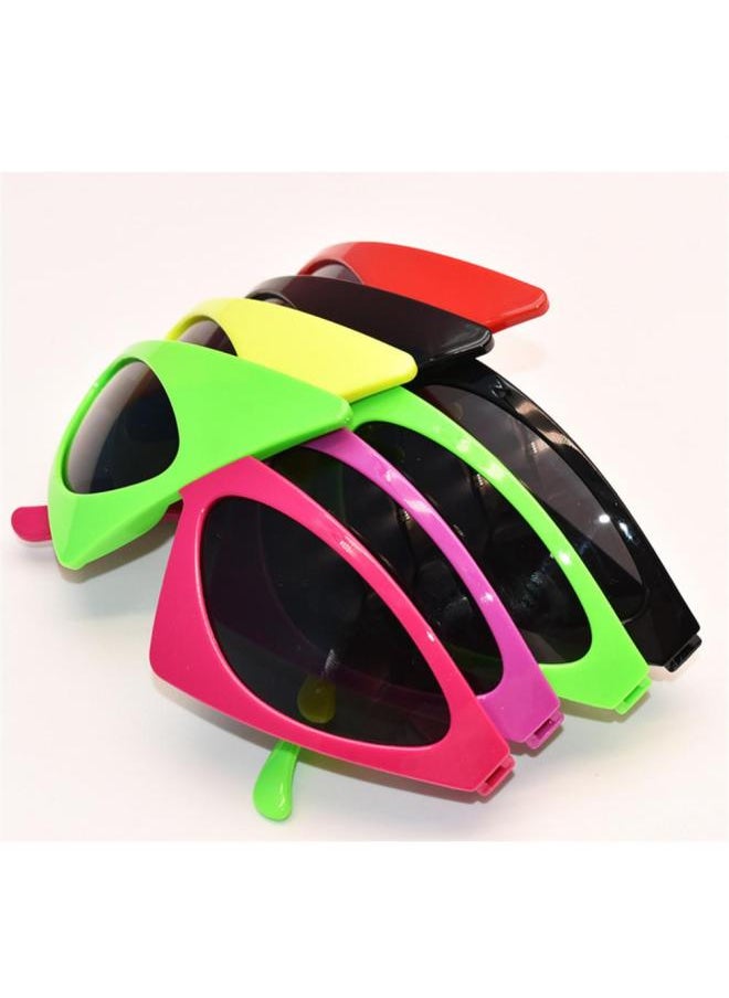 Generic - New Green Pink Contrast Funny Glasses Roy Purdy Glasses Hip-Hop Asymmetric Triangular Sunglasses Party Decorations-Lenses Color:03-Ships From:CHINA - Image 1