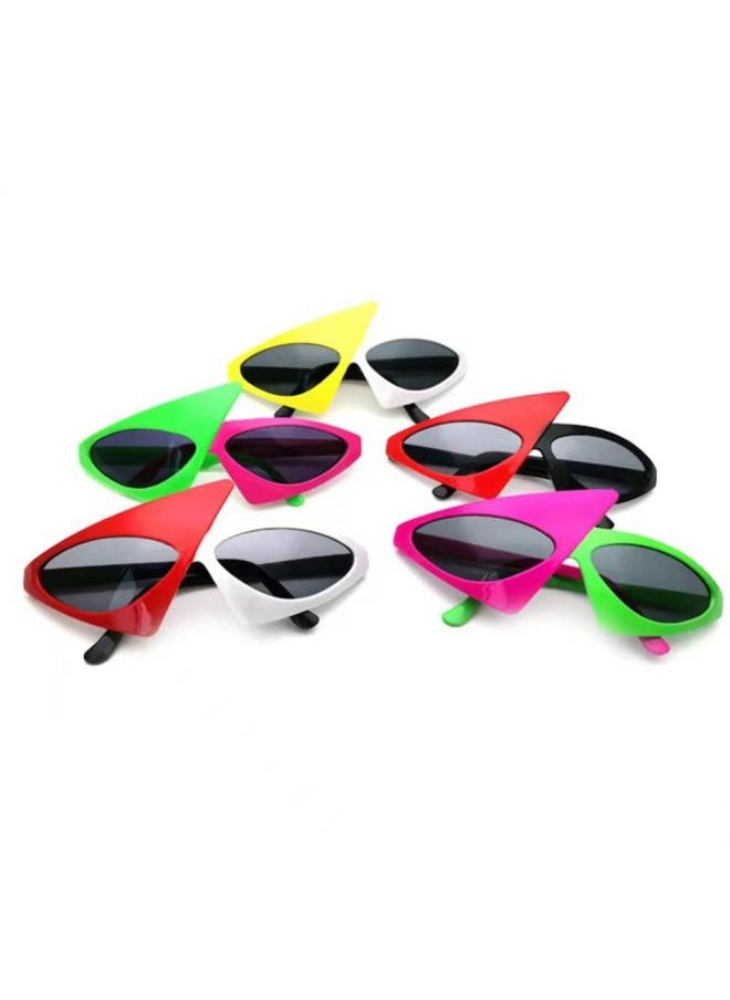 Generic - New Green Pink Contrast Funny Glasses Roy Purdy Glasses Hip-Hop Asymmetric Triangular Sunglasses Party Decorations-Lenses Color:03-Ships From:CHINA - Image 1