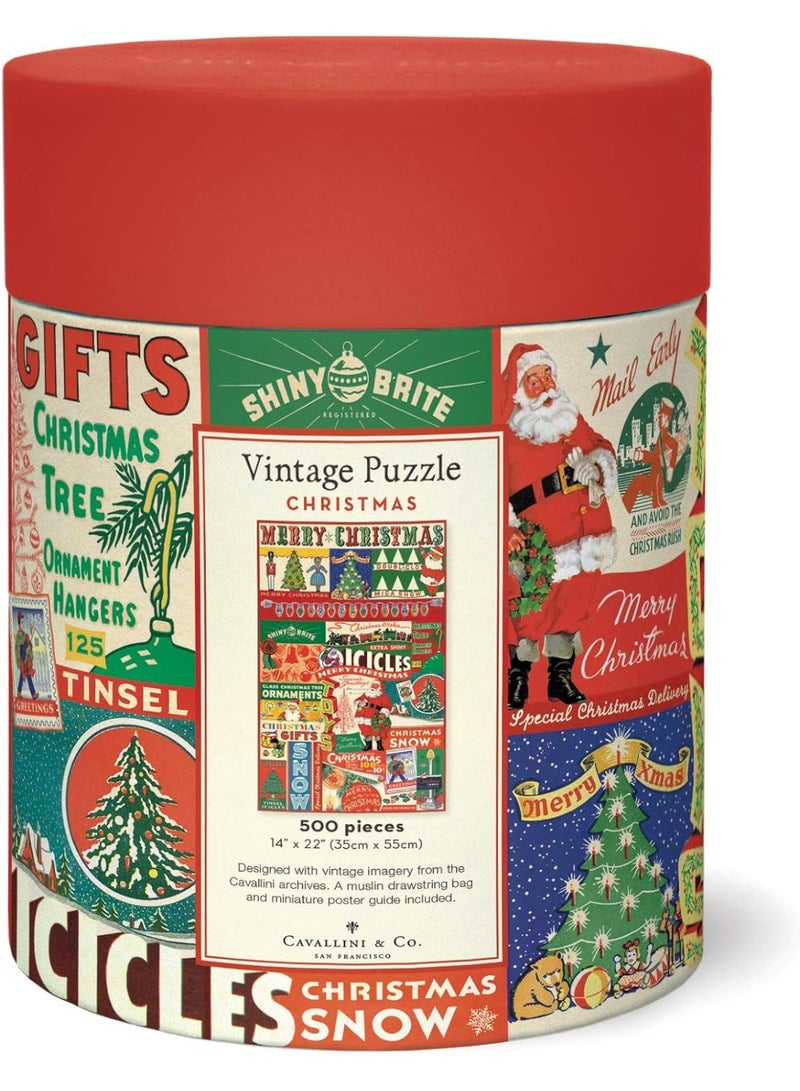 Cavallini & Co. Vintage Christmas 500 Piece Puzzle, Multi - Image 3