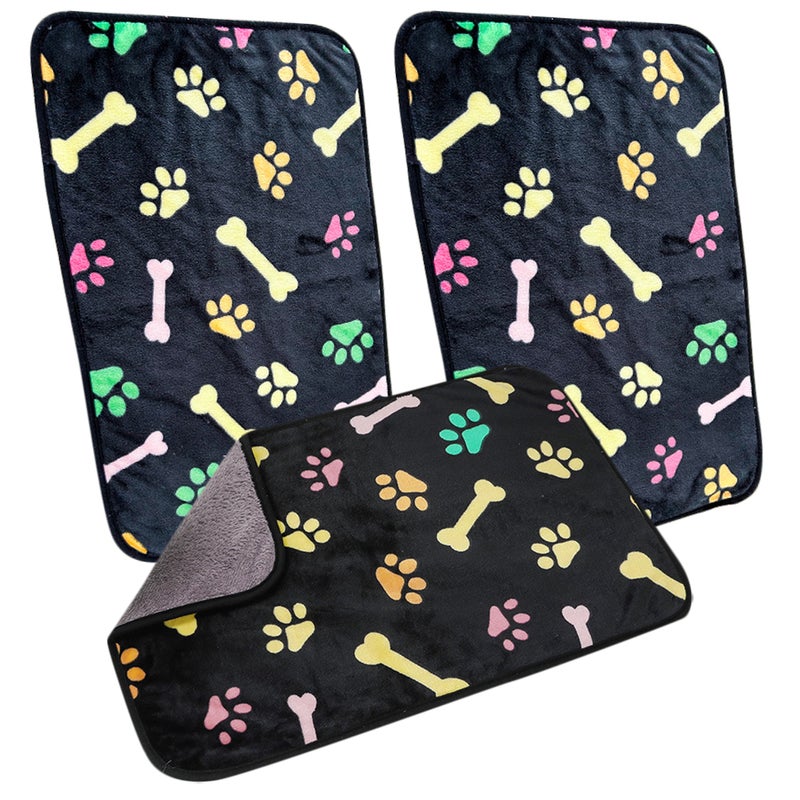 3pcs Animal Blankets Washable Pet Cage Liners Sleep Mat Warm Dog Cat Blanket - Image 1
