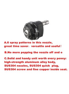 Excefore Pressure Washer Spray Nozzle, 6-in-1 Quick Change over and Adjustable, 1/4in Plug Connect Tips MAX 4000PSI for Pressure Washer  - Image 5