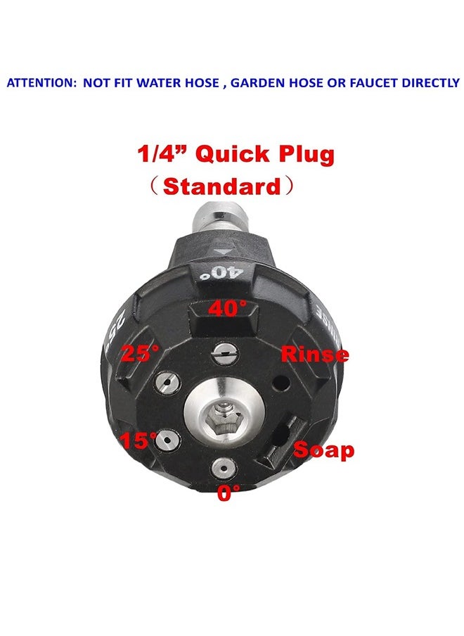 Excefore Pressure Washer Spray Nozzle, 6-in-1 Quick Change over and Adjustable, 1/4in Plug Connect Tips MAX 4000PSI for Pressure Washer  - Image 2