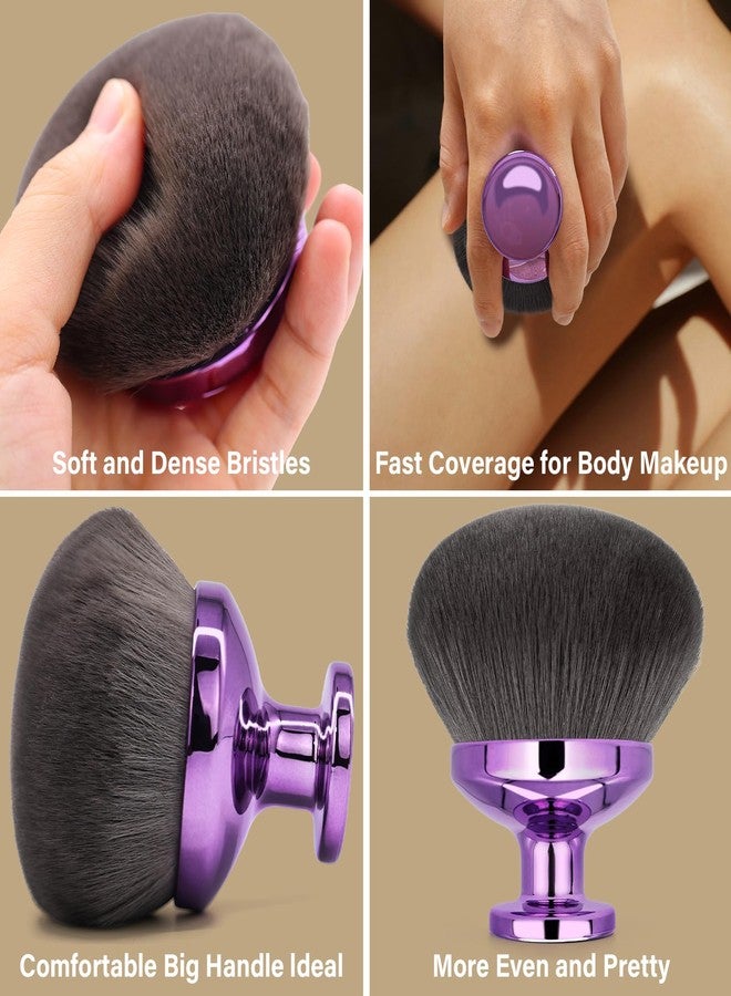 EOICCEOH Extra Large Body Makeup Brush For Self Tanner, Leg Makeup &Bronzer Blend,90 mm Wide-headed Kabuki Brush Provides More Even &Pretty Application, Sunscreen Face& Back Makeup Brush, Wet&Dry Use- Purple - Image 5