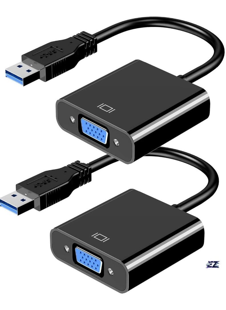 ELTRAZONE - USB to VGA Cable Adapter – 1080P VGA to USB 3.0/2.0 Adapter, Multi-Display Video Converter for Laptop, Desktop, PC to Monitor, Projector, TV (Not Supported for Chromebook) - Image 1