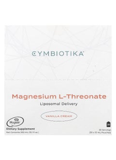 Cymbiotika Cymbiotika, Magnesium L-Threonate, Liposomal Delivery, Vanilla Cream, 30 Pouches, 10 ml Each  - Image 1