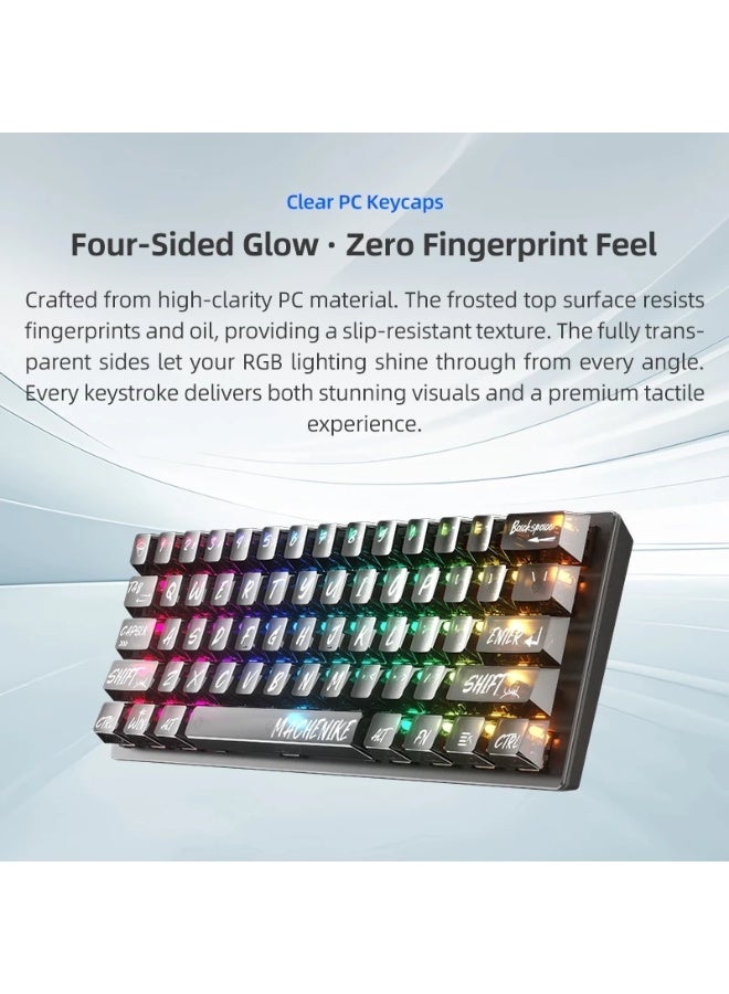 Machenike K500 B61 Wired Mechanical Keyboard, Transparent PC Keycaps RGB Backlit 61 keys Hot-Swappable Gaming Keyboard - Image 4