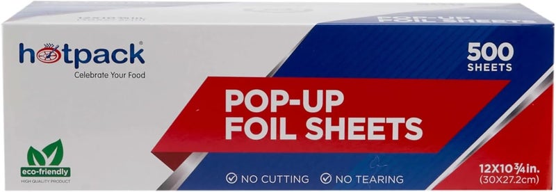 Hotpack Aluminum Pop Up Foil Sheets 30x27.2cm, 500 Sheets - Image 1