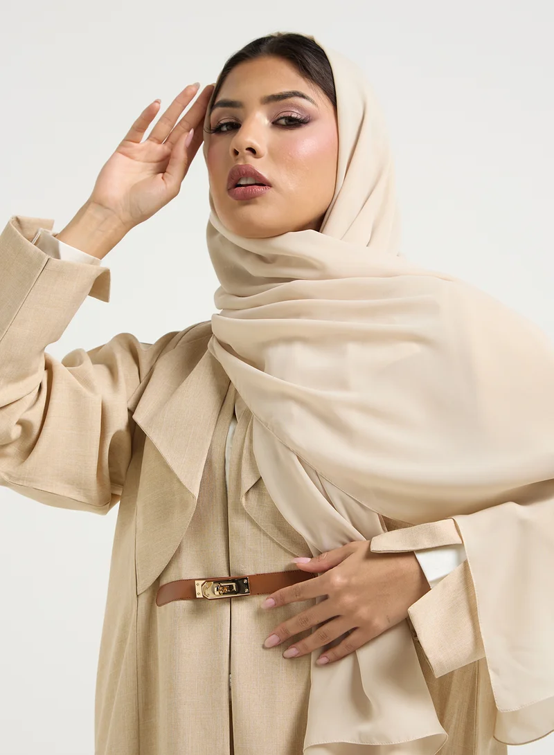hayas closet V-Neck Belted Abaya