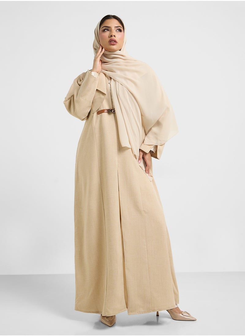 V-Neck Belted Abaya - pzsku/Z585F3E91B2C4F7B413FCZ/45/_/1742369962/f372fa70-c8fe-405f-b976-d1dbf3def3d0