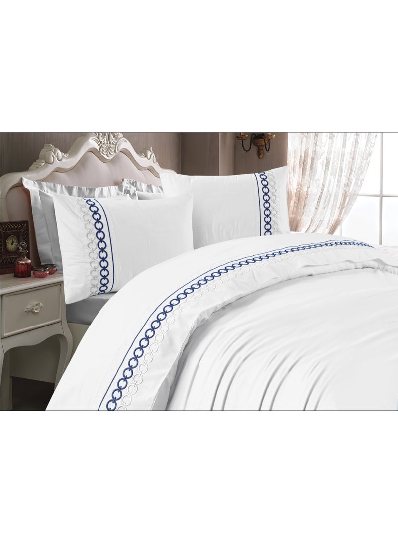 200 TC- Julia - Luxury 100% Egyptian Cotton Blend Embroidered Bed Sheet 3 pcs Set – Soft, breathable, and durable bedding featuring intricate embroidery, crafted from premium Giza 86 cotton for elegant comfort.