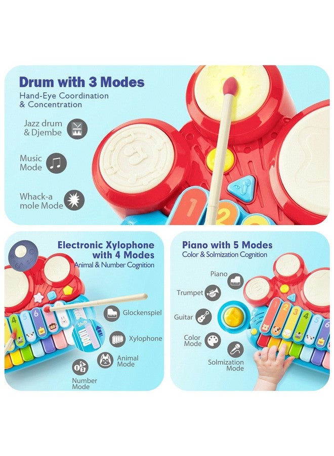 hahaland Baby Musical Toys, 3 In 1 Piano Keyboard Xylophone Drum Set For 1 Year Old Girls Toys, Learning Toys For Toddlers 1-3, Baby Piano 12-18 Months - 1 2 3 4 Year Old Girl Toys Birthday Gift - Image 4